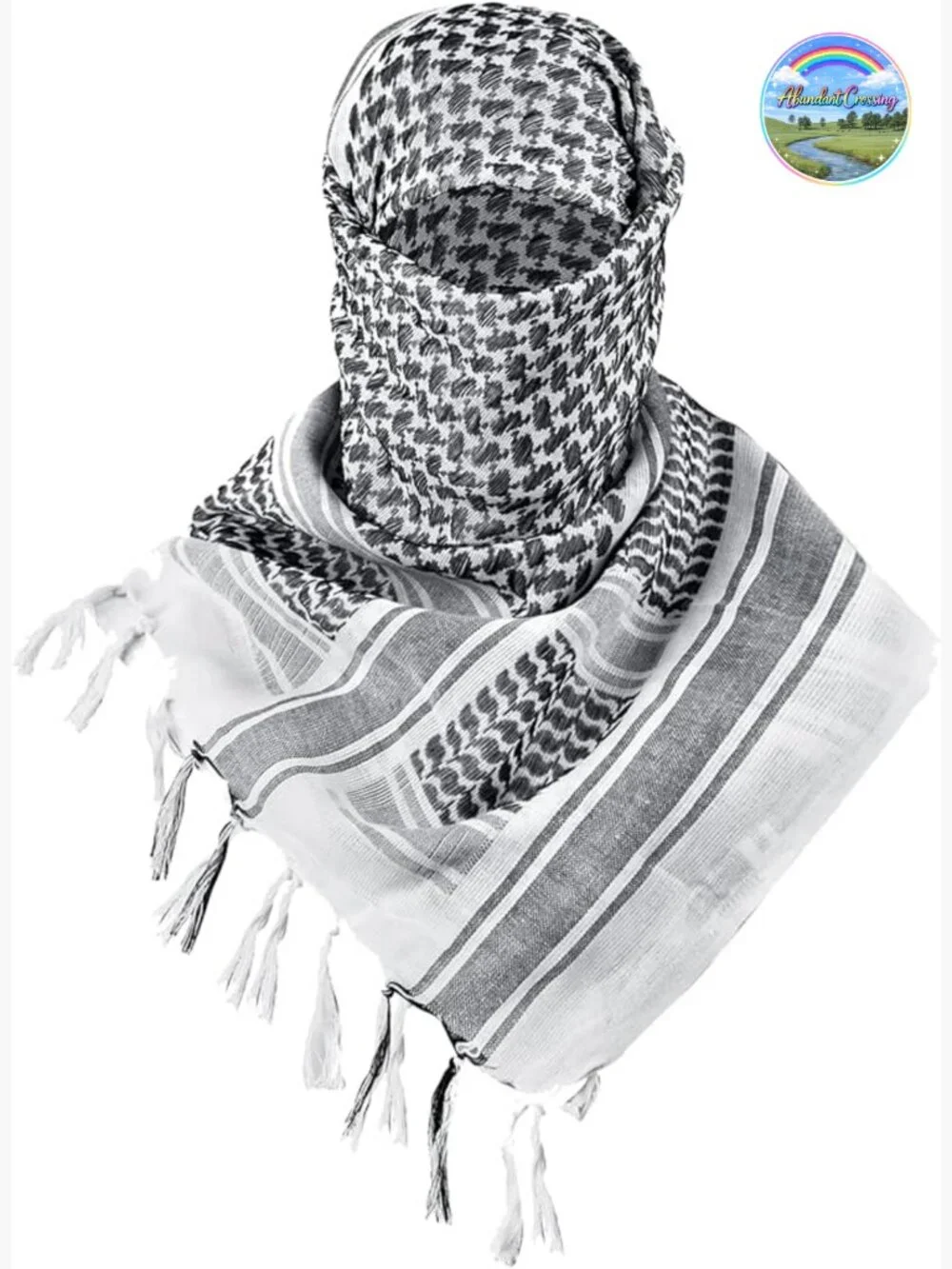 Cotton Shemagh Military Tactical Keffiyeh Head Neck Scarf Wrap with Tassel